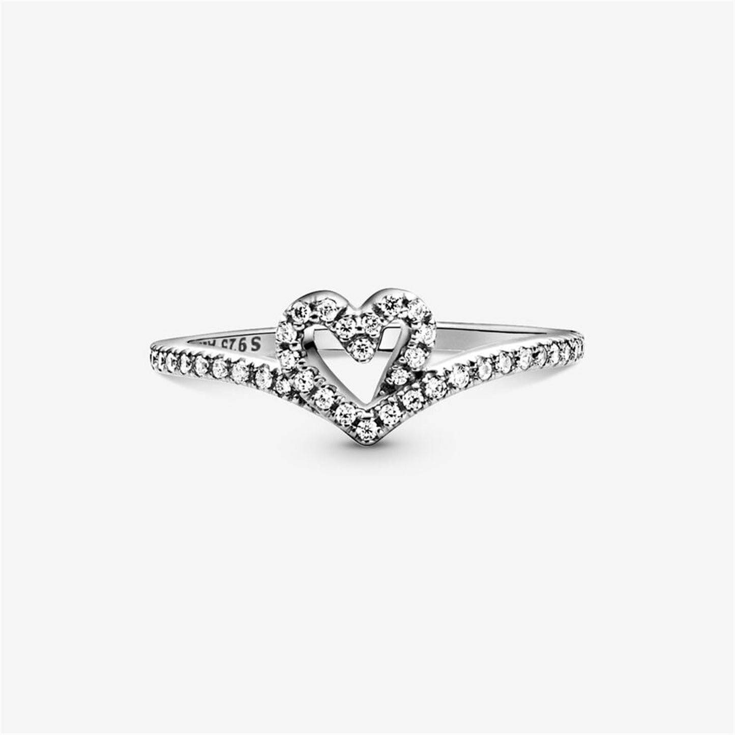 S925 Sterling Silver Timeless Wish Sparkling Heart Ring