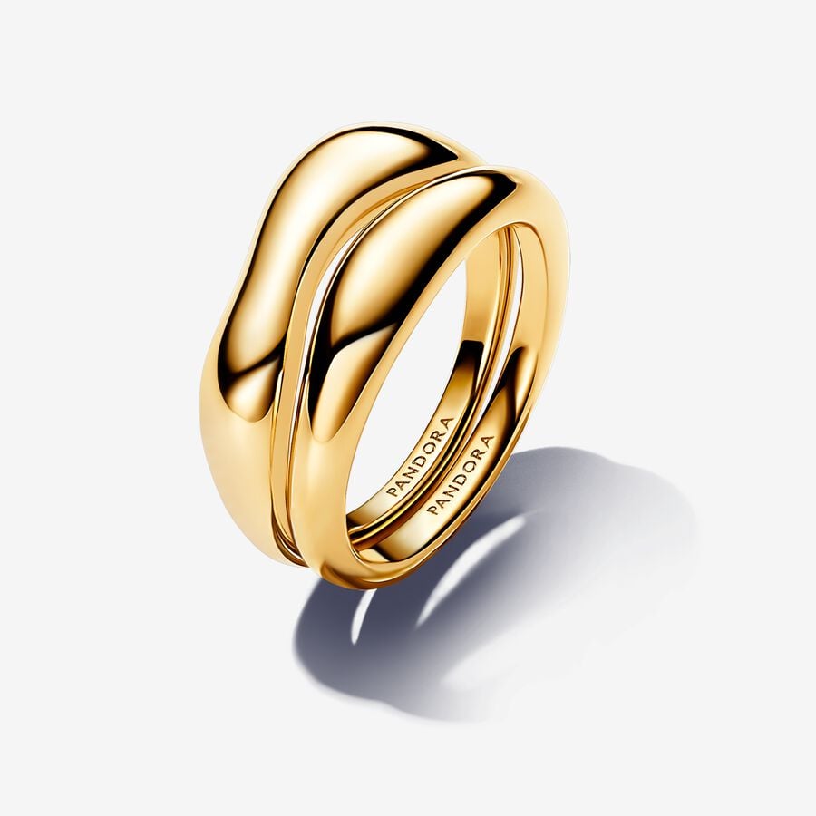 S925 Sterling Silver Organically Shaped Stacking Rings
