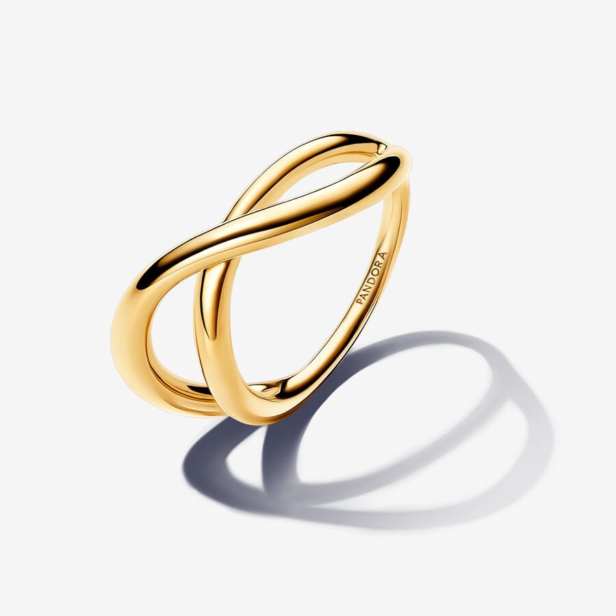 S925 Sterling Silver Organically Shaped Infinity Ring
