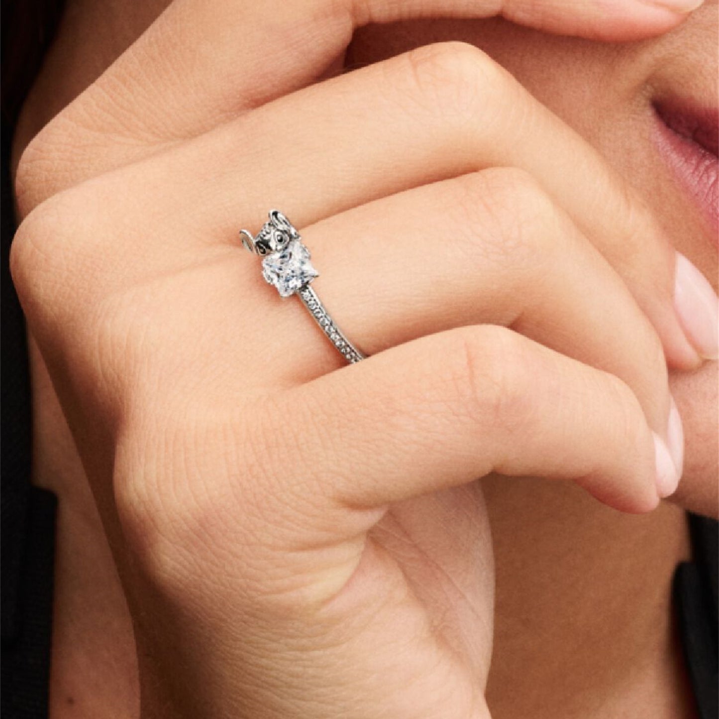 S925 Sterling Silver Stitch & Stone Ring