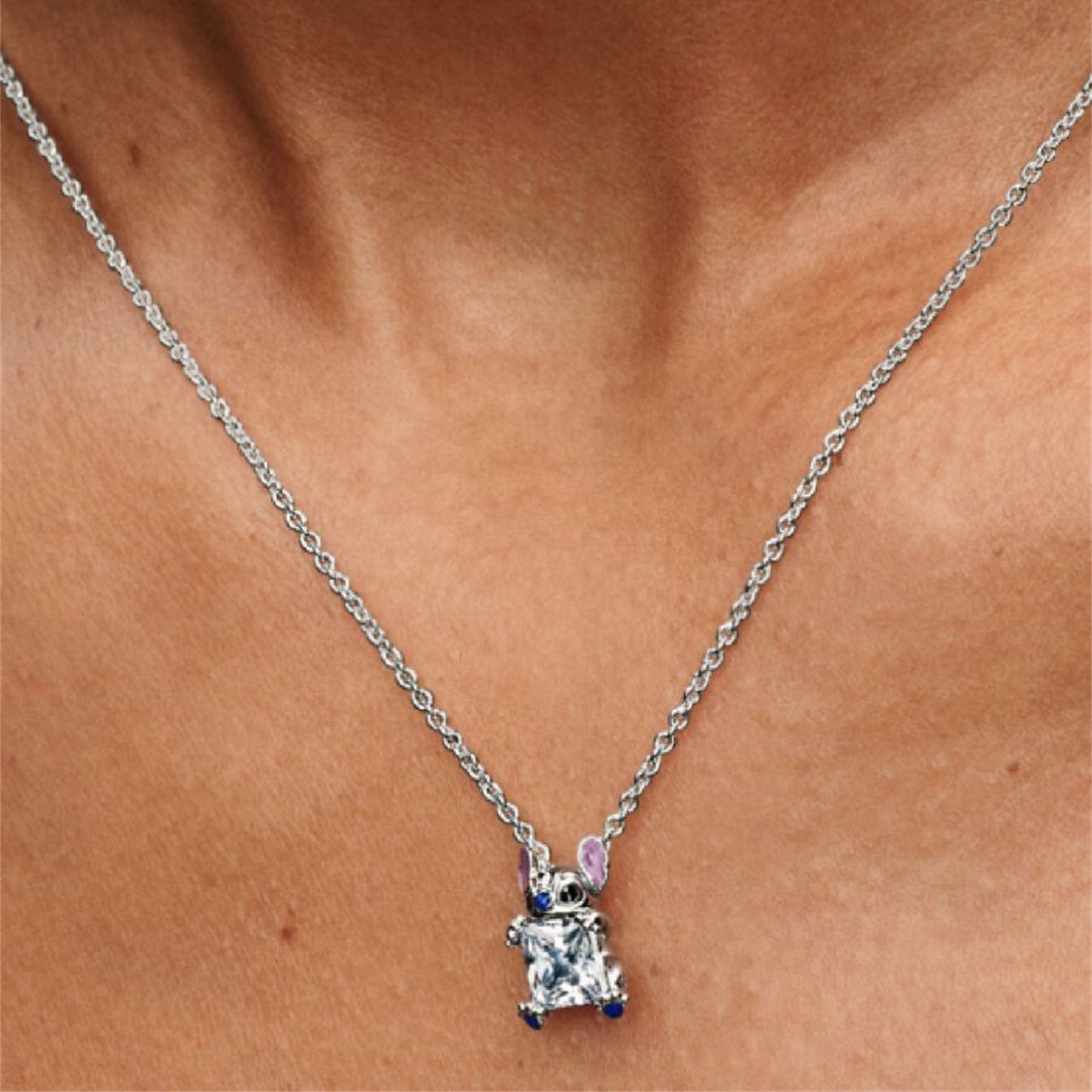 S925 Sterling Silver Stitch Collier Necklace