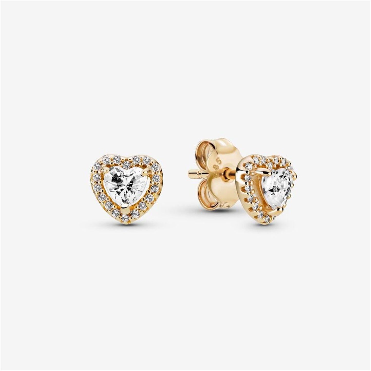 S925 Sterling Silver Elevated Heart Stud Earrings