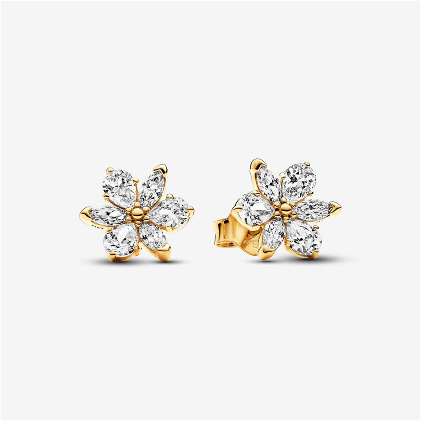 S925 Sterling Silver Sparkling Herbarium Cluster Stud Earrings