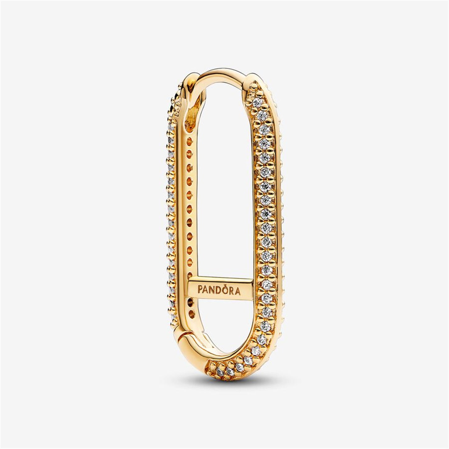 S925 Sterling Silver ME Extended Pavé Link Single Earring