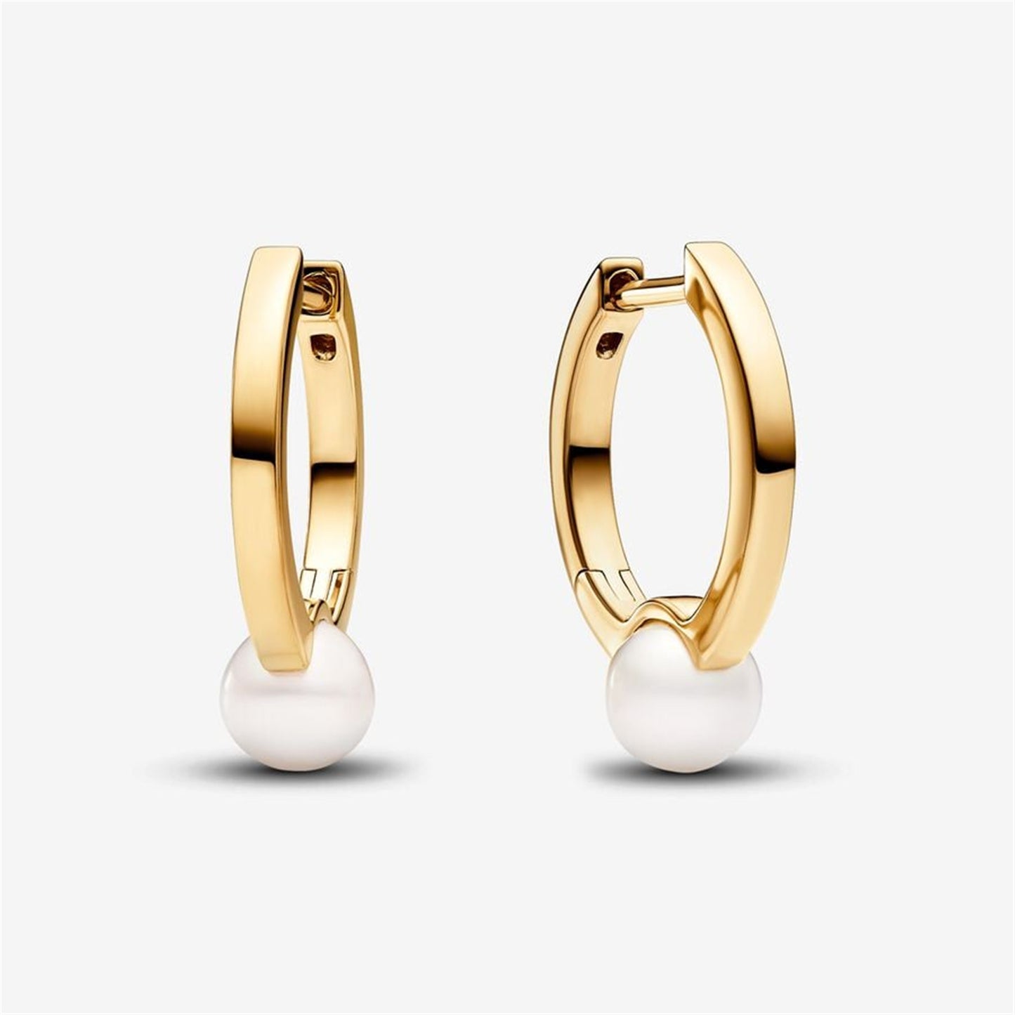 S925 Sterling Silver Treated Freshwater Cultured Pearl Hoop Earrings