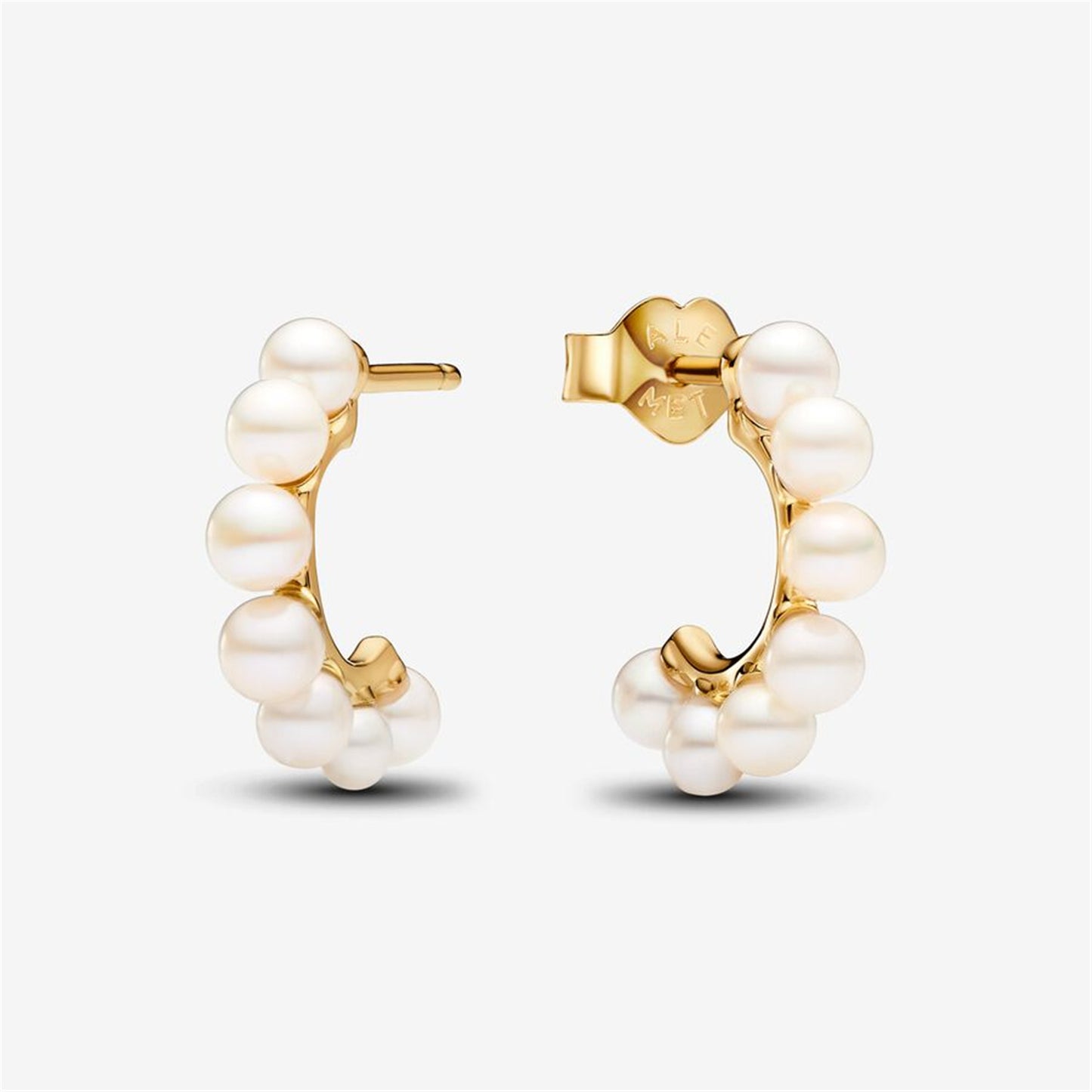 S925 Sterling Silver Treated Freshwater Cultured Pearls Open Hoop Earrings