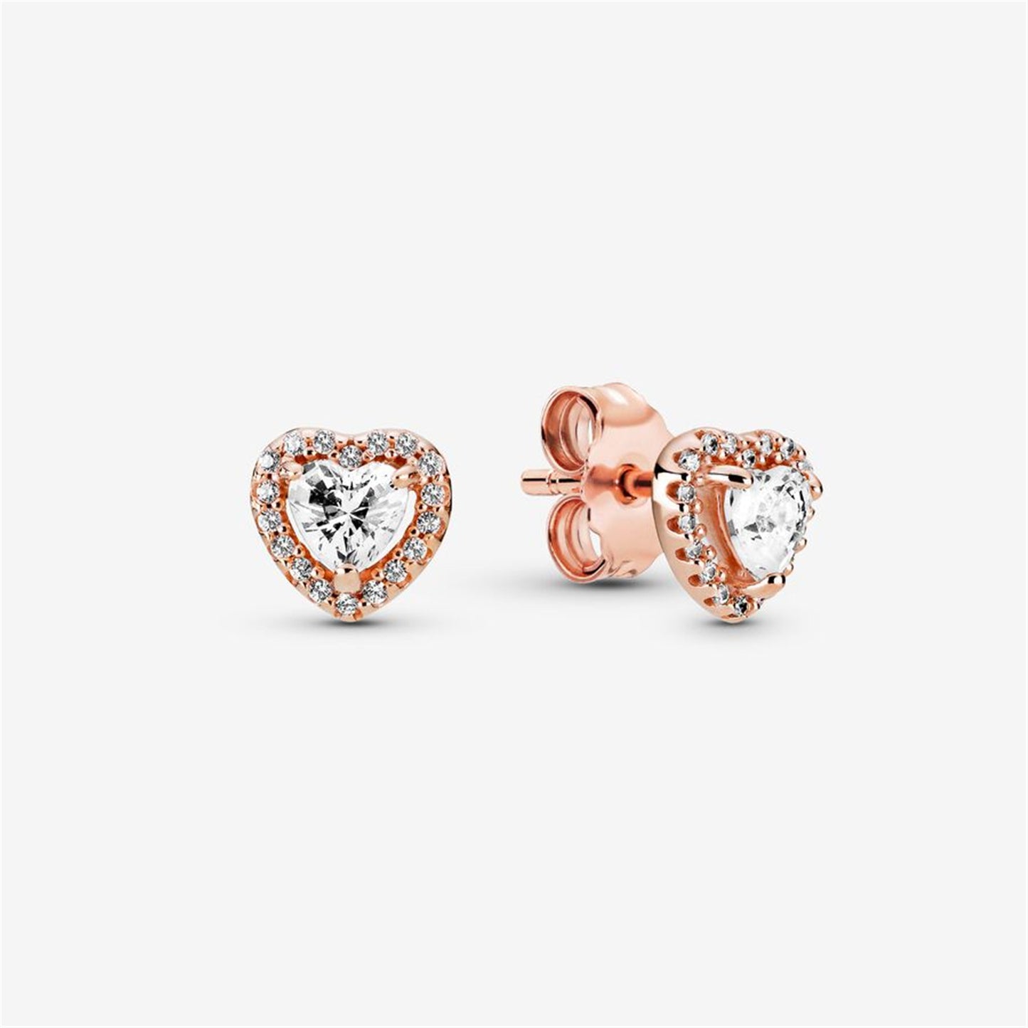 S925 Sterling Silver Elevated Heart Stud Earrings