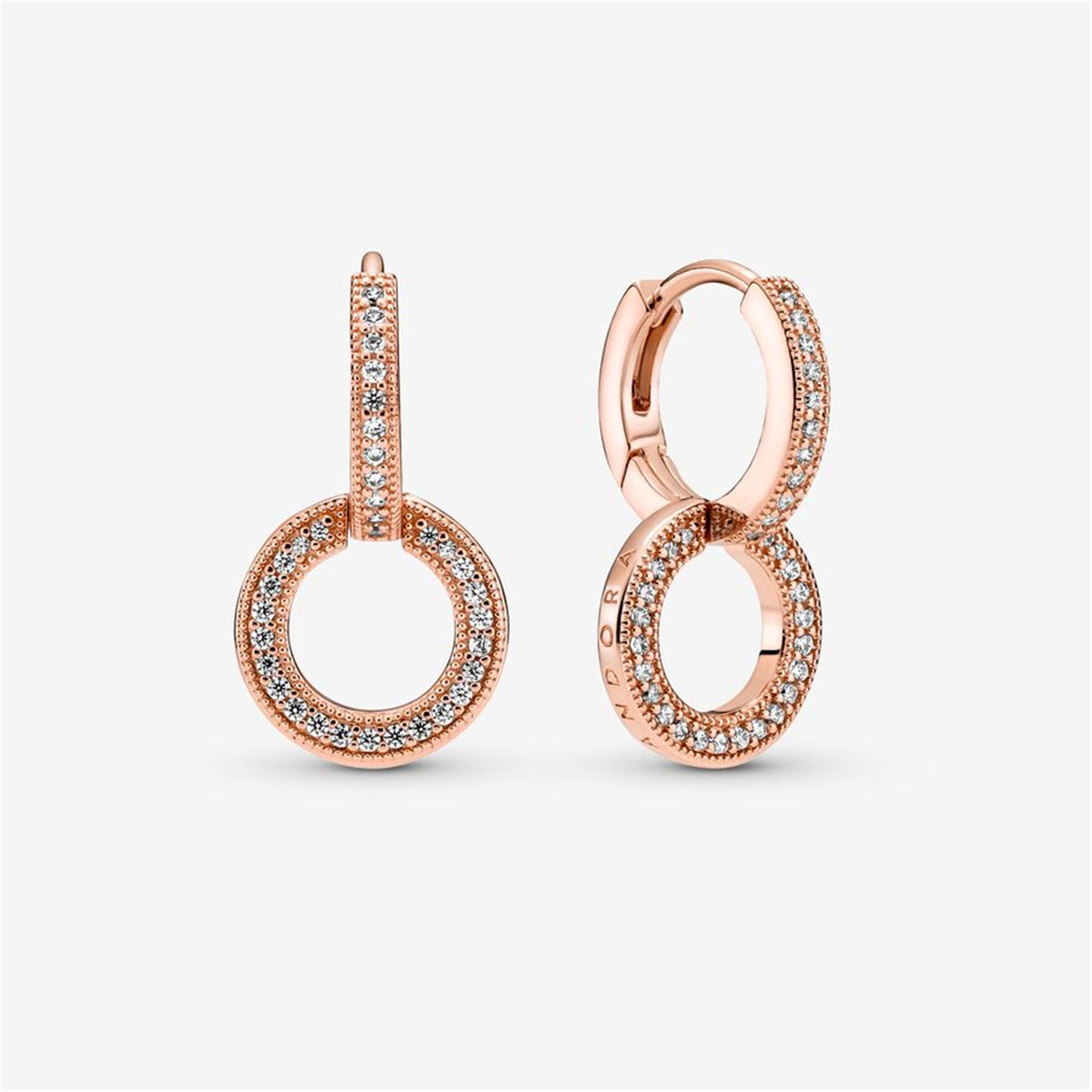 S925 Sterling Silver Sparkling Double Hoop Earrings