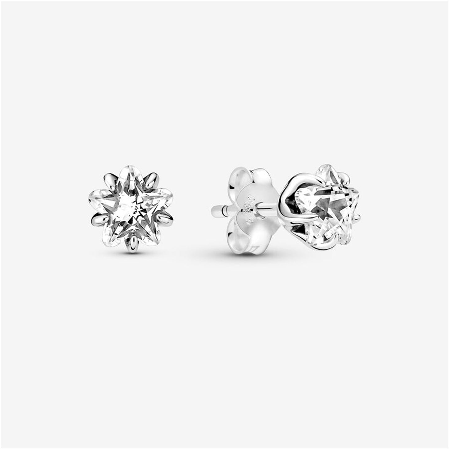 S925 Sterling Silver Celestial Sparkling Star Stud Earrings