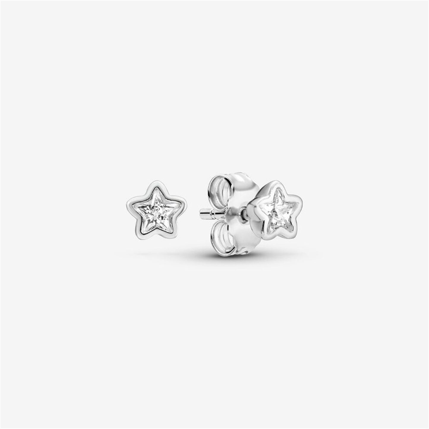 S925 Sterling Silver Sparkling Star Stud Earrings