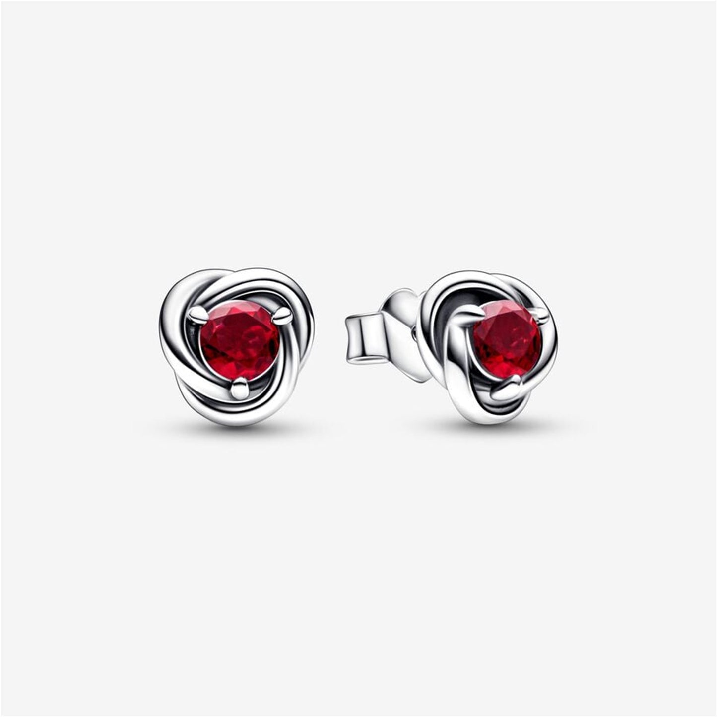 S925 Sterling Silver Birthstone Eternity Circle Stud Earrings