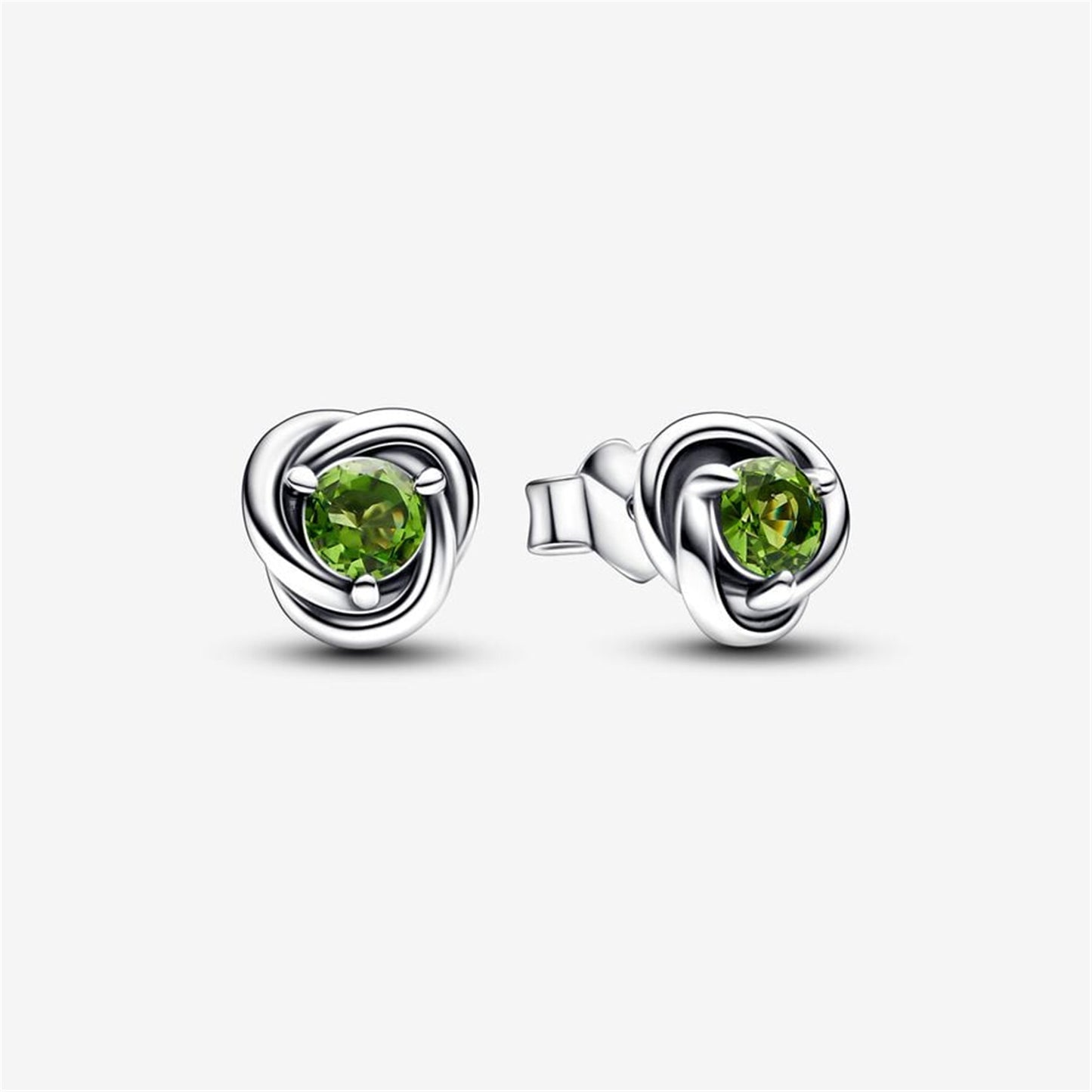 S925 Sterling Silver Birthstone Eternity Circle Stud Earrings