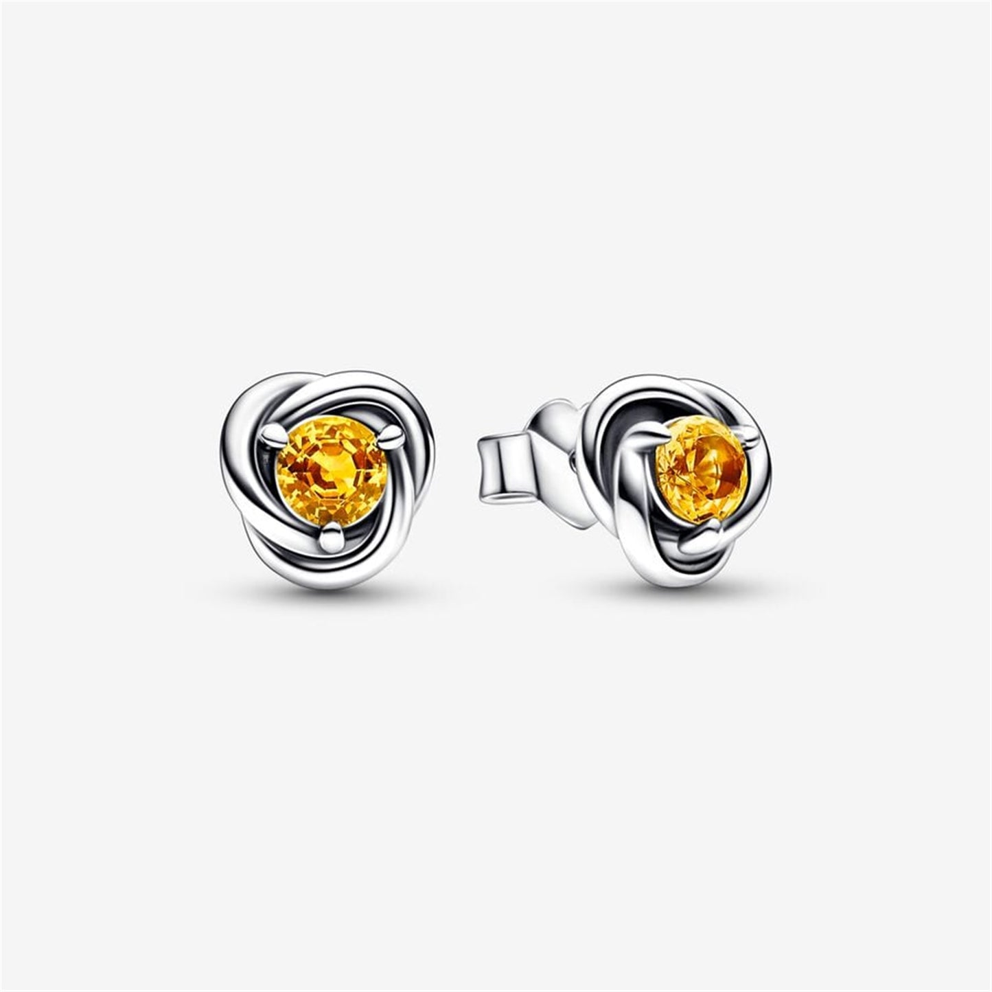 S925 Sterling Silver Birthstone Eternity Circle Stud Earrings