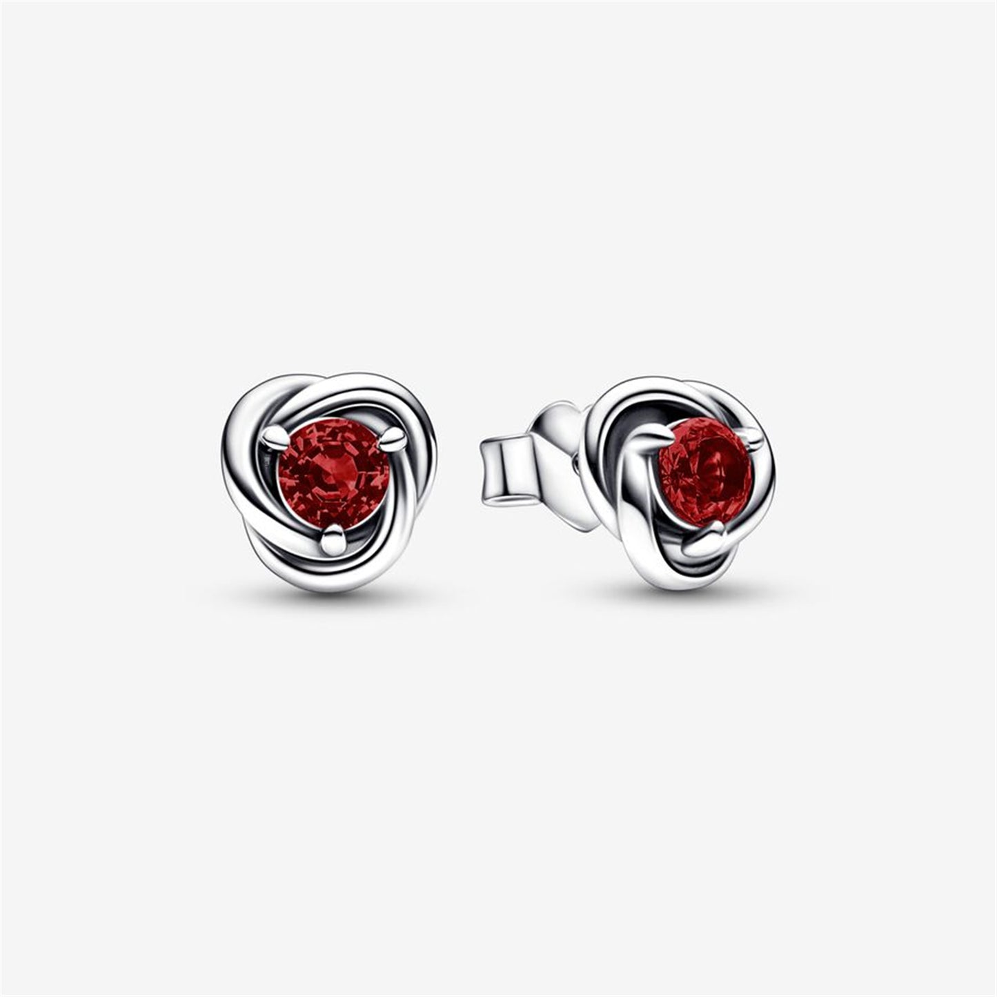 S925 Sterling Silver Birthstone Eternity Circle Stud Earrings