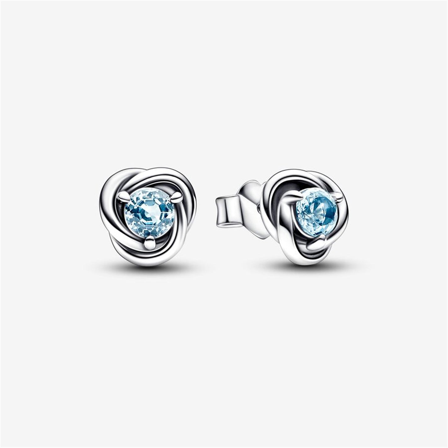 S925 Sterling Silver Birthstone Eternity Circle Stud Earrings