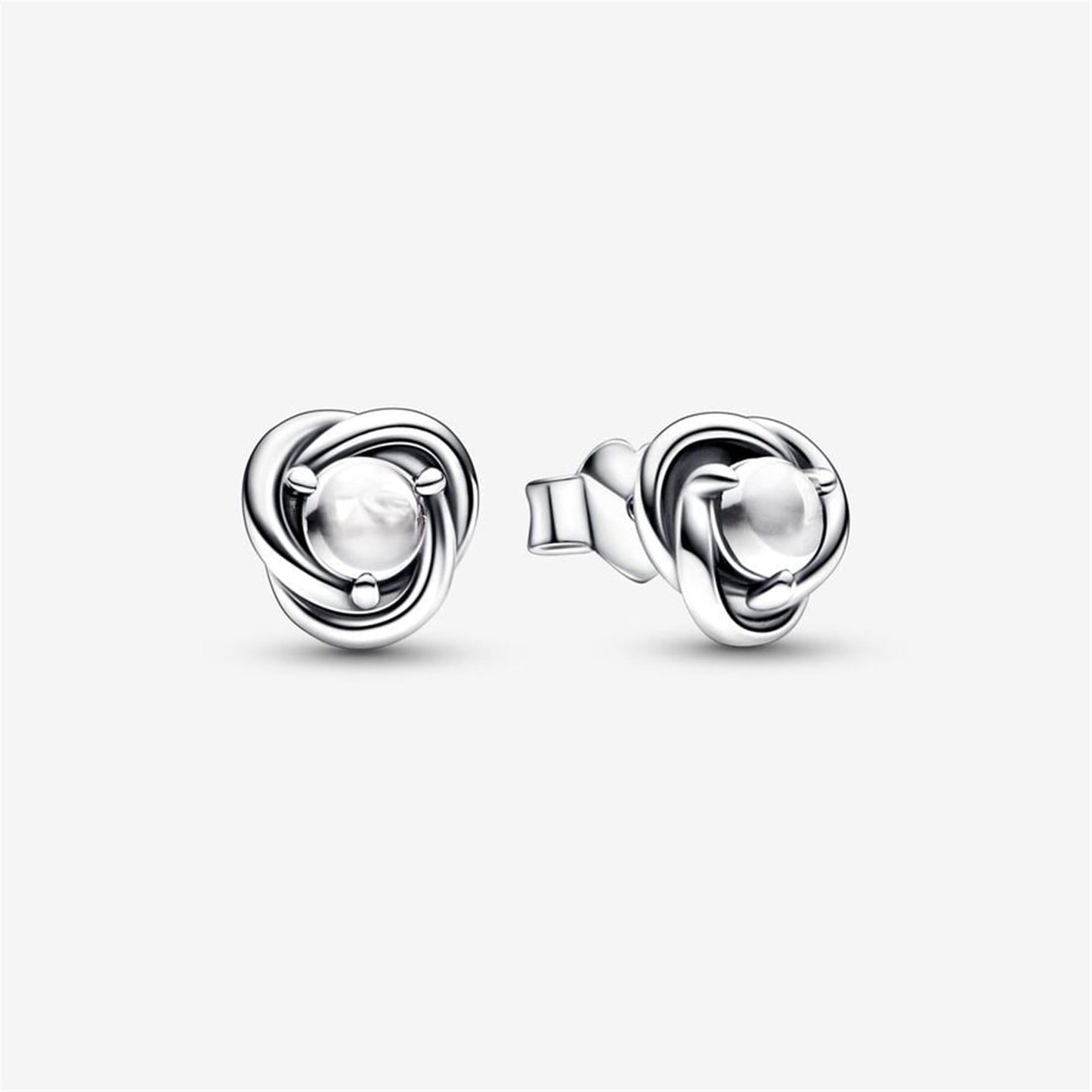 S925 Sterling Silver Birthstone Eternity Circle Stud Earrings