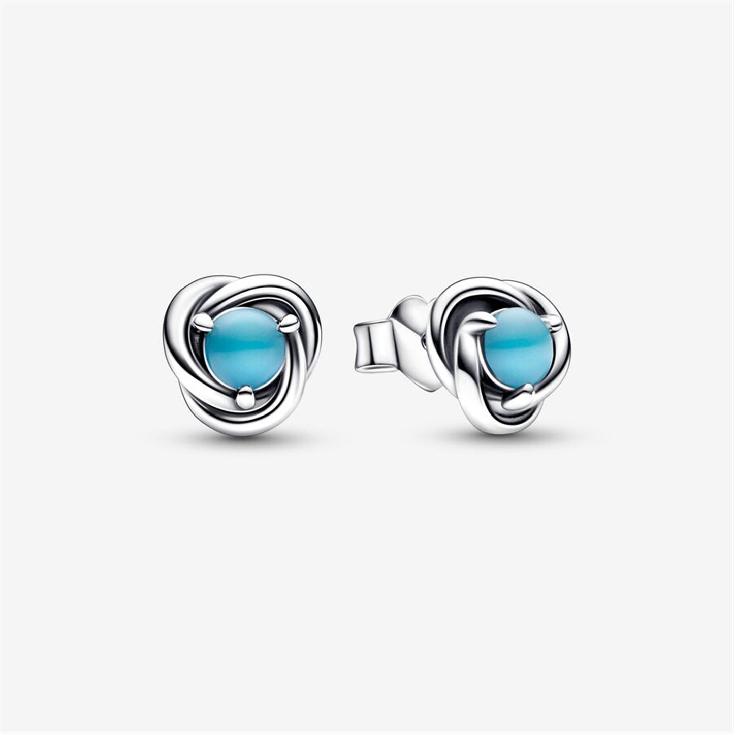 S925 Sterling Silver Birthstone Eternity Circle Stud Earrings
