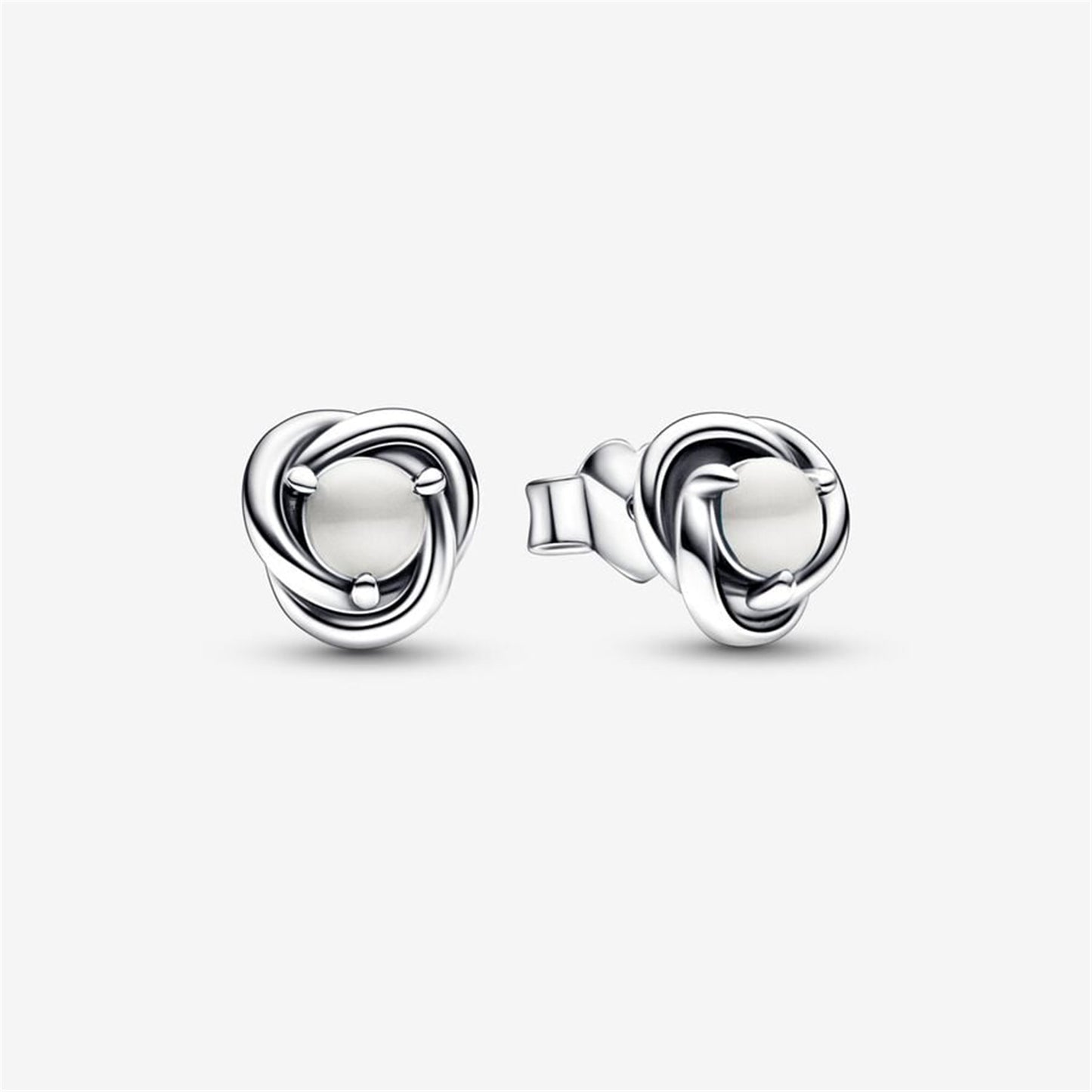 S925 Sterling Silver Birthstone Eternity Circle Stud Earrings