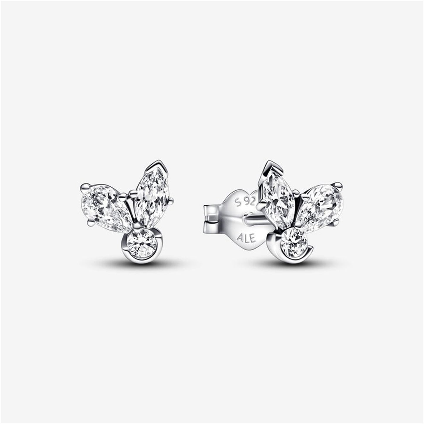 S925 Sterling Silver Sparkling Herbarium Cluster Stud Earrings
