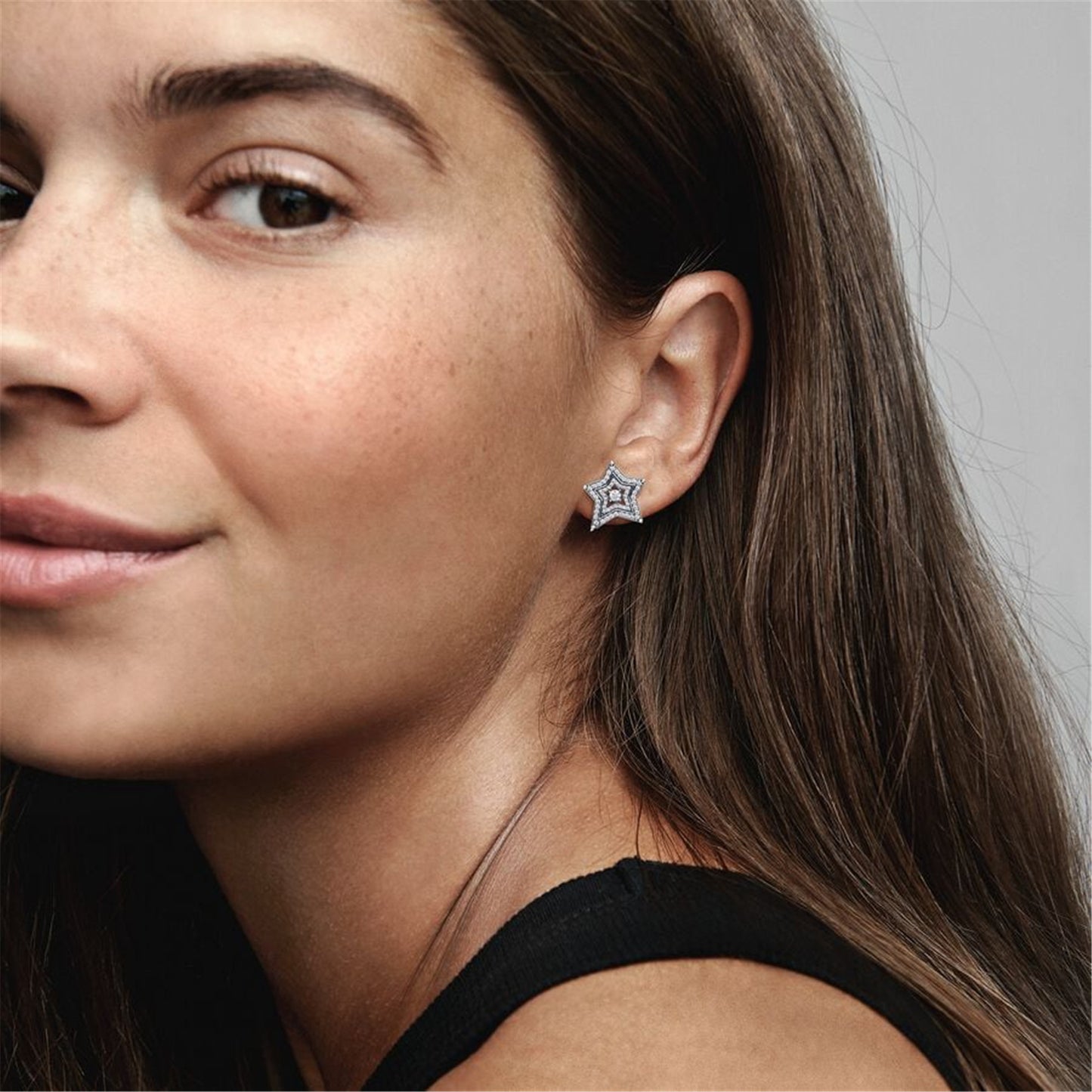 S925 Sterling Silver Celestial Asymmetric Star Stud Earrings