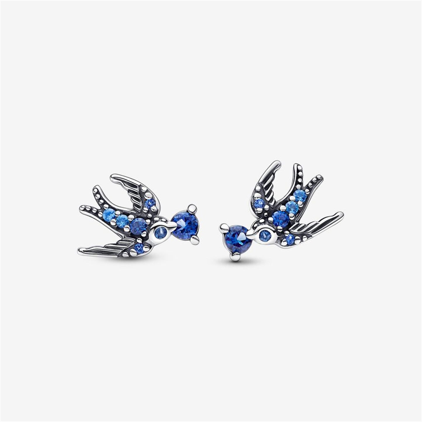 S925 Sterling Silver Sparkling Swallow Stud Earrings