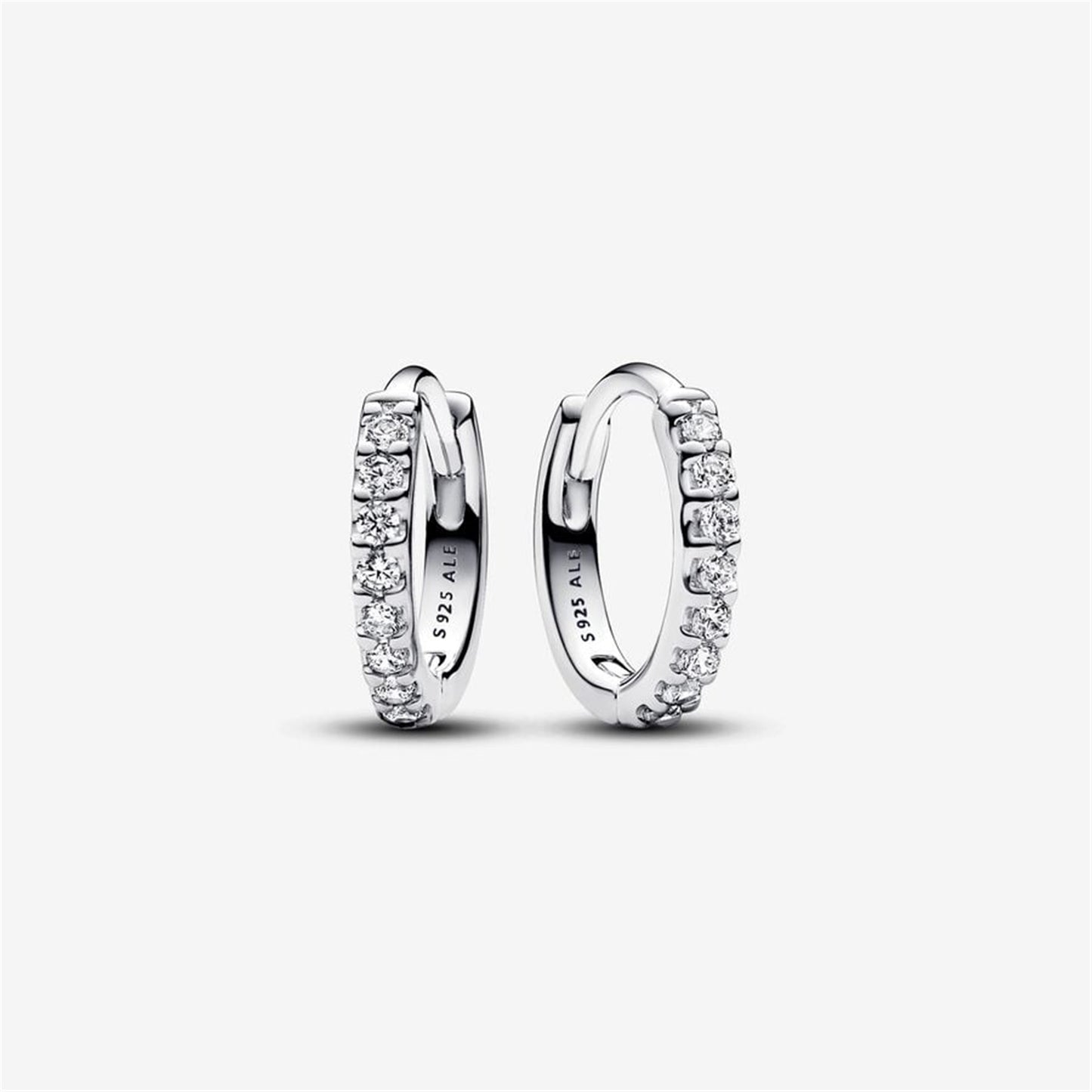 S925 Sterling Silver Sparkling Huggie Hoop Earrings