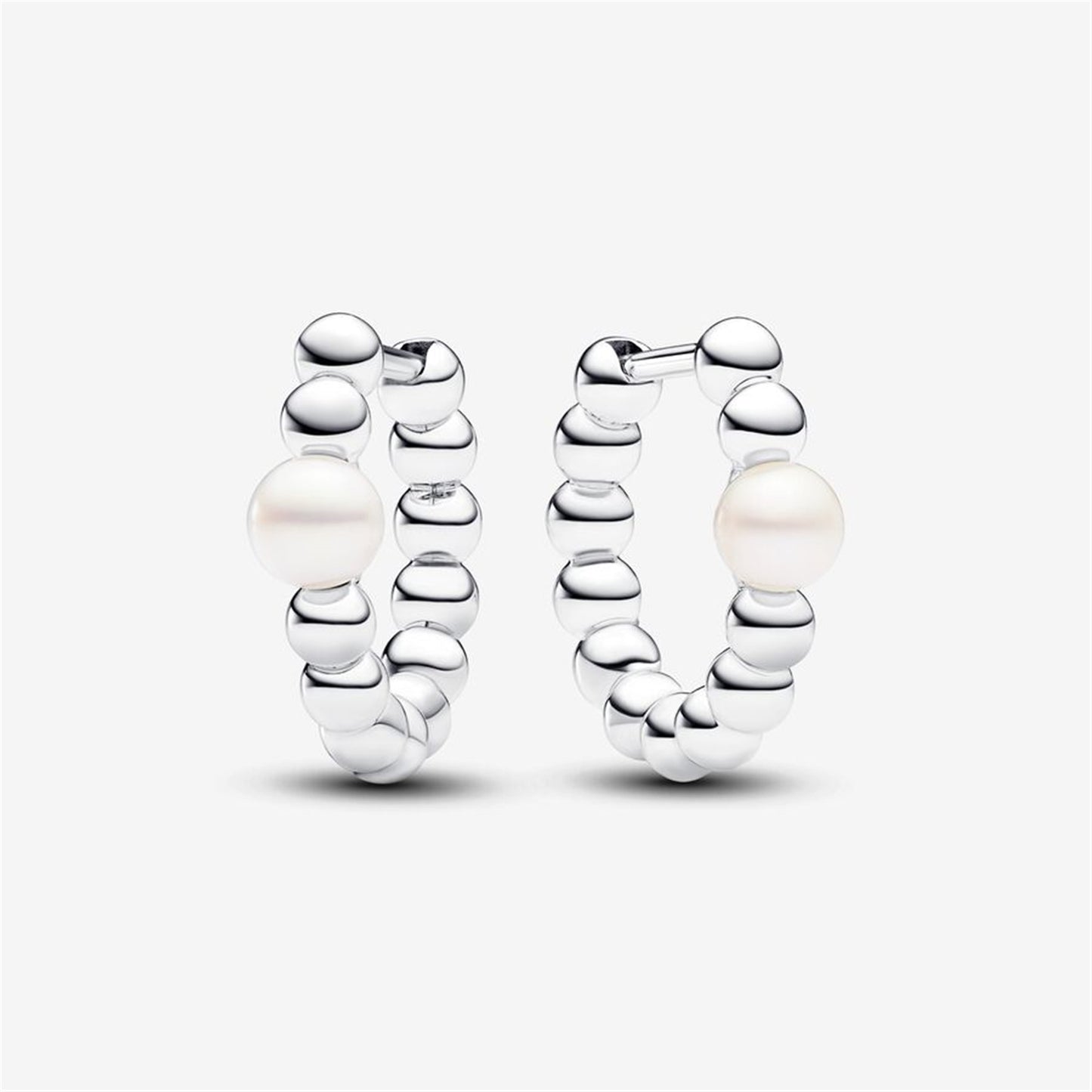 S925 Sterling Silver Treated Freshwater Cultured Pearl & Beads Hoop Earrings