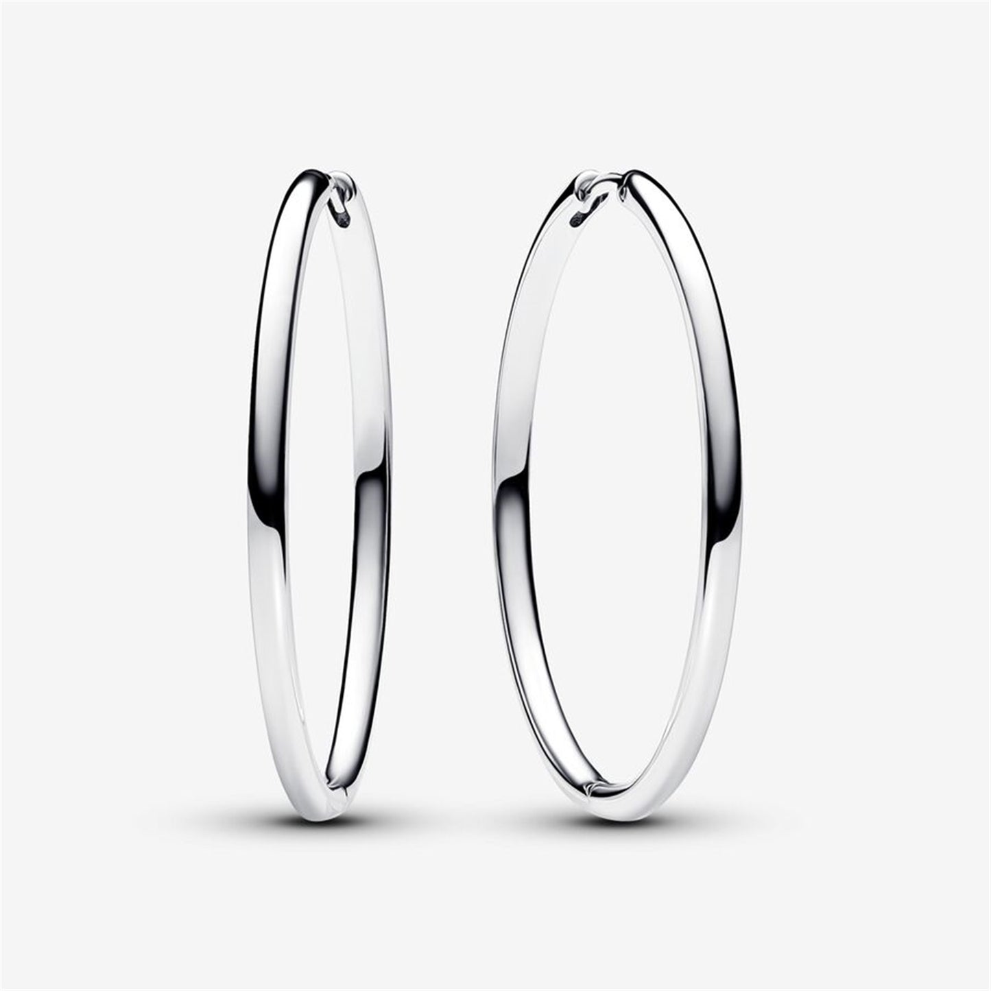 S925 Sterling Silver Moments 40 mm Charm Hoop Earrings