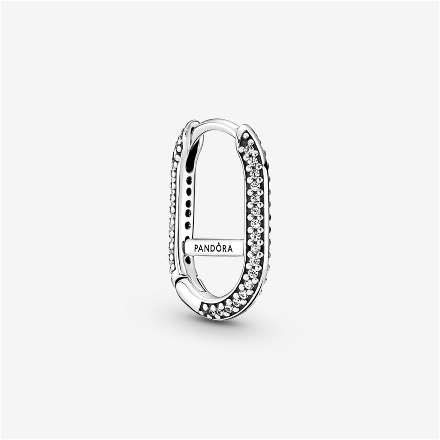 S925 Sterling Silver ME Pavé Link Single Earring