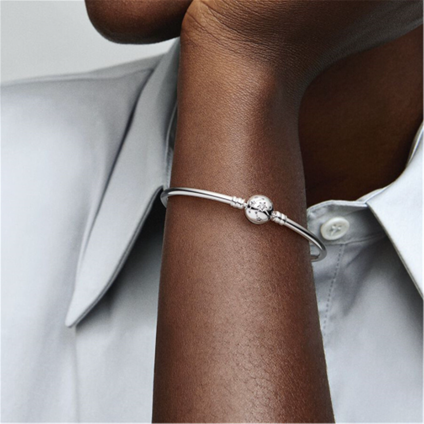 S925 sterling silver Moments Star Bangle Bracelet