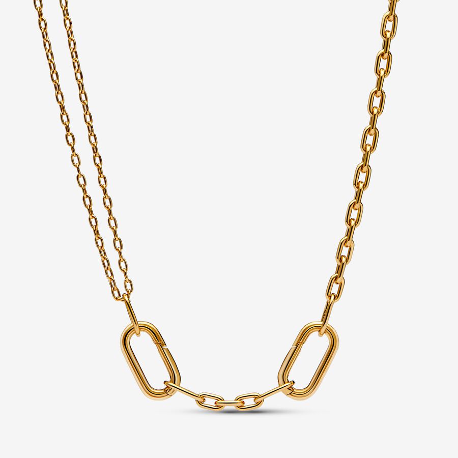 S925 Sterling Silver ME Double Link Chain Necklace