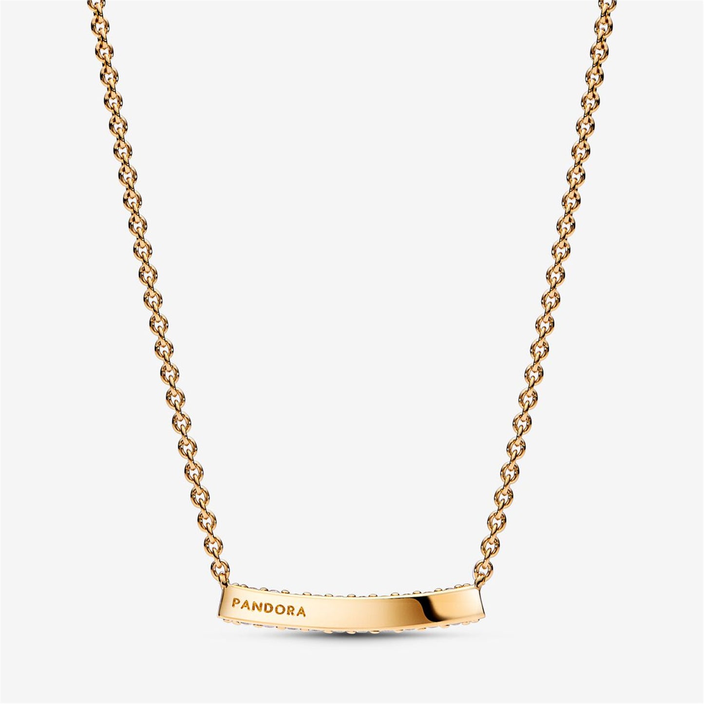 S925 Sterling Silver Timeless Pavé Single-row Bar Collier Necklace