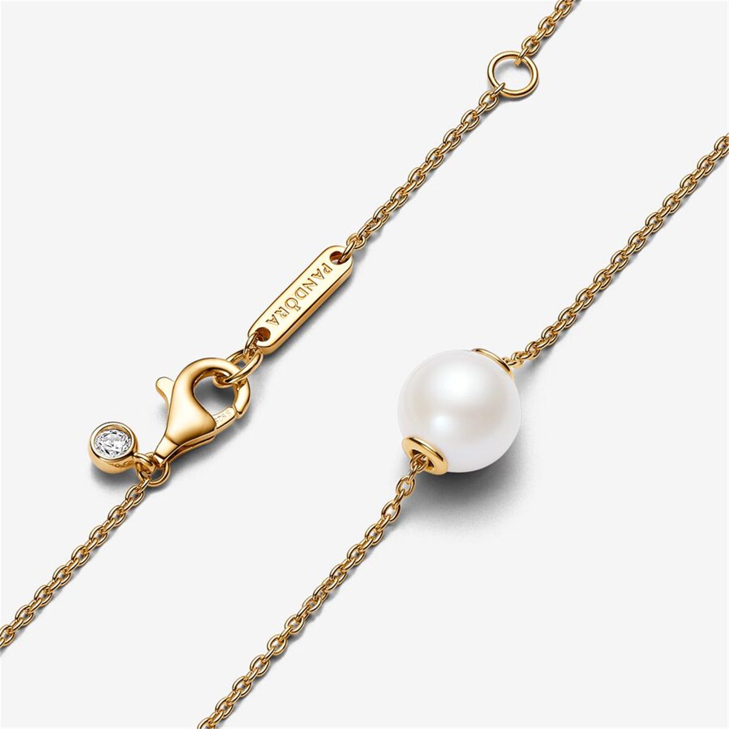 S925 Sterling Silver Treated Freshwater Cultured Pearl Collier Necklace