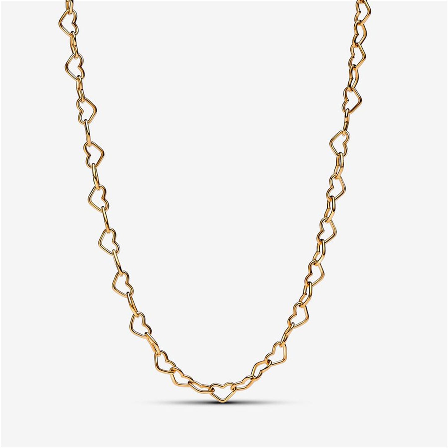 S925 Sterling Silver Linked Hearts Collier Necklace