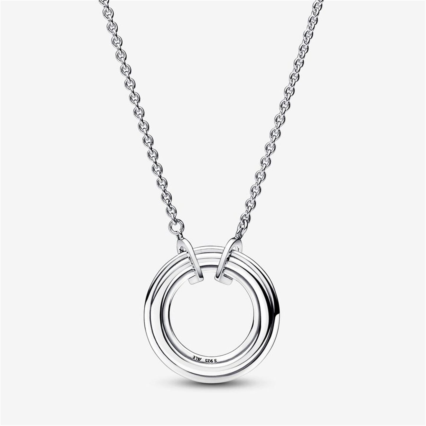 S925 Sterling Silver Signature Two tone Logo & Pavé Necklace