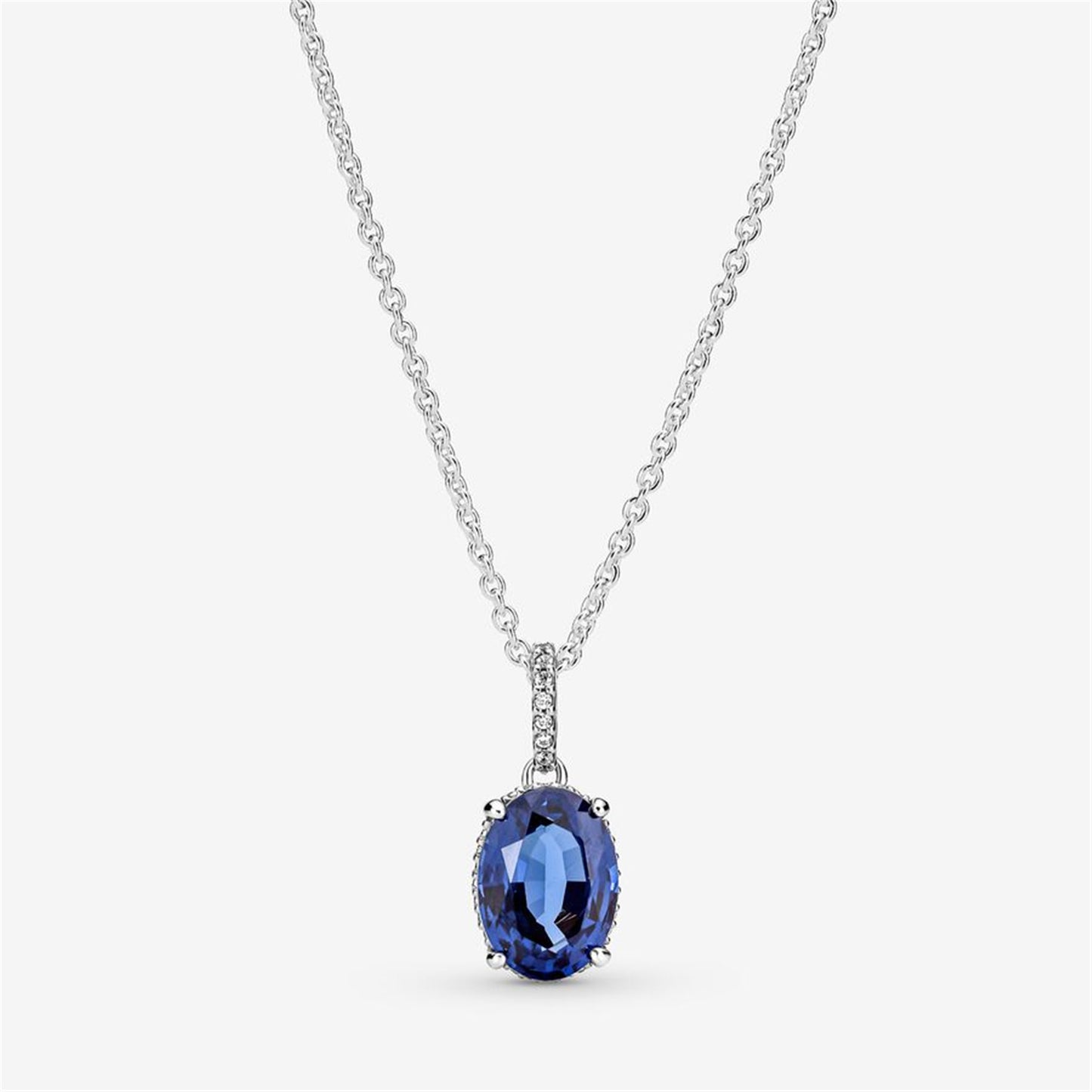S925 Sterling Silver Sparkling Statement Halo Pendant Necklace