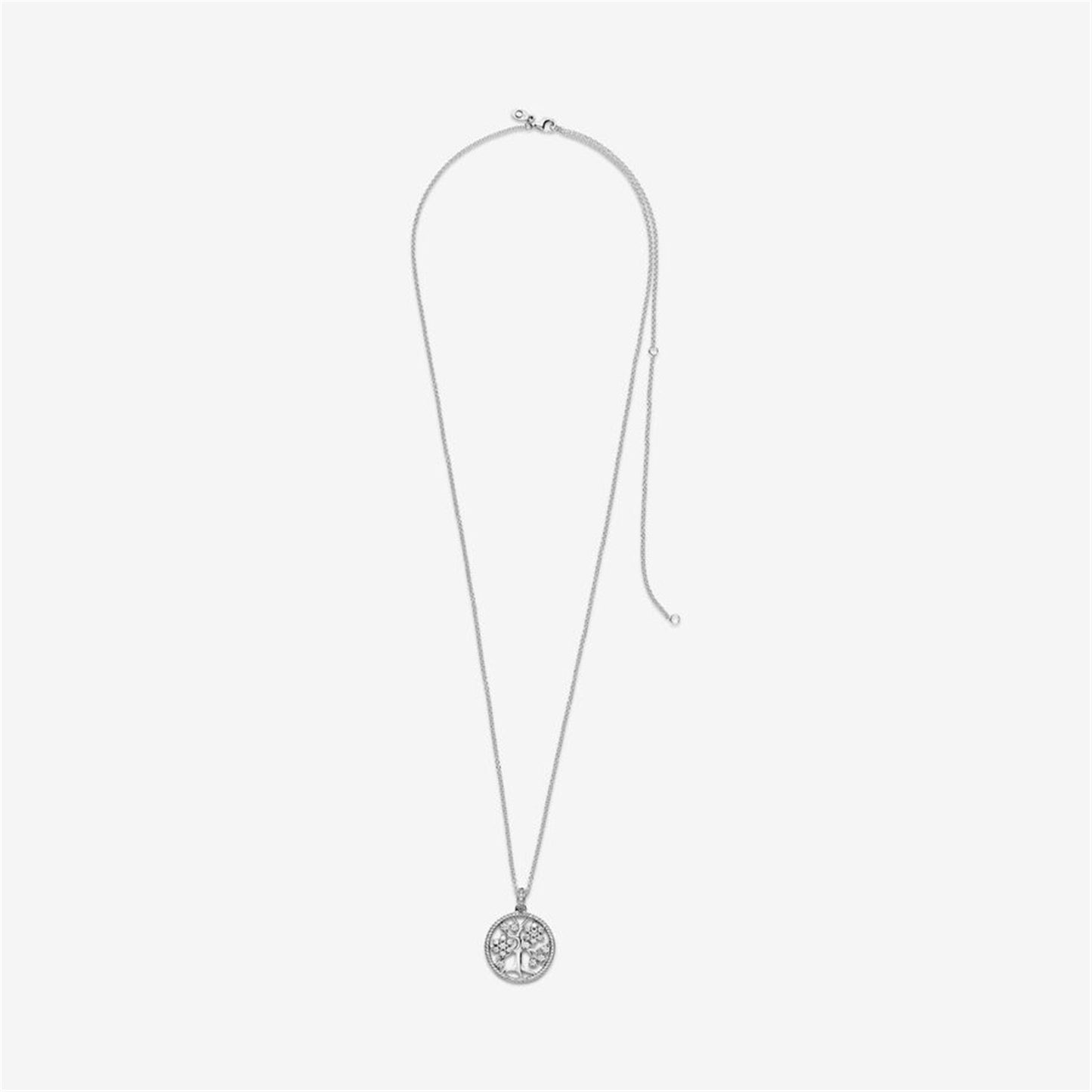 S925 Sterling Silver Sparkling Family Tree Necklace