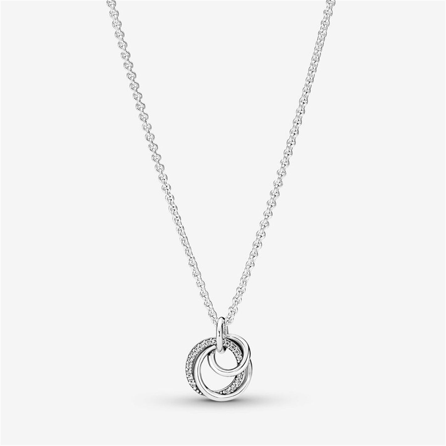 S925 Sterling Silver Family Always Encircled Pendant Necklace