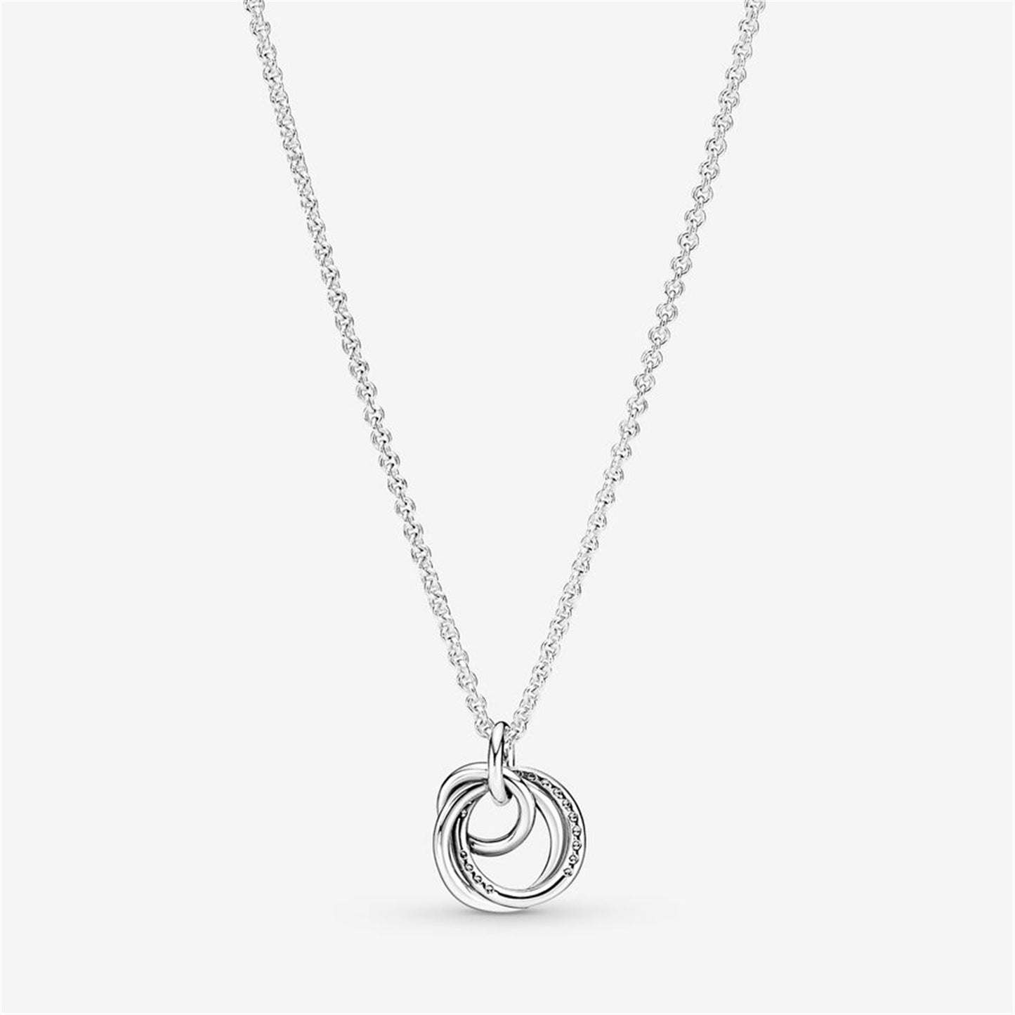 S925 Sterling Silver Family Always Encircled Pendant Necklace