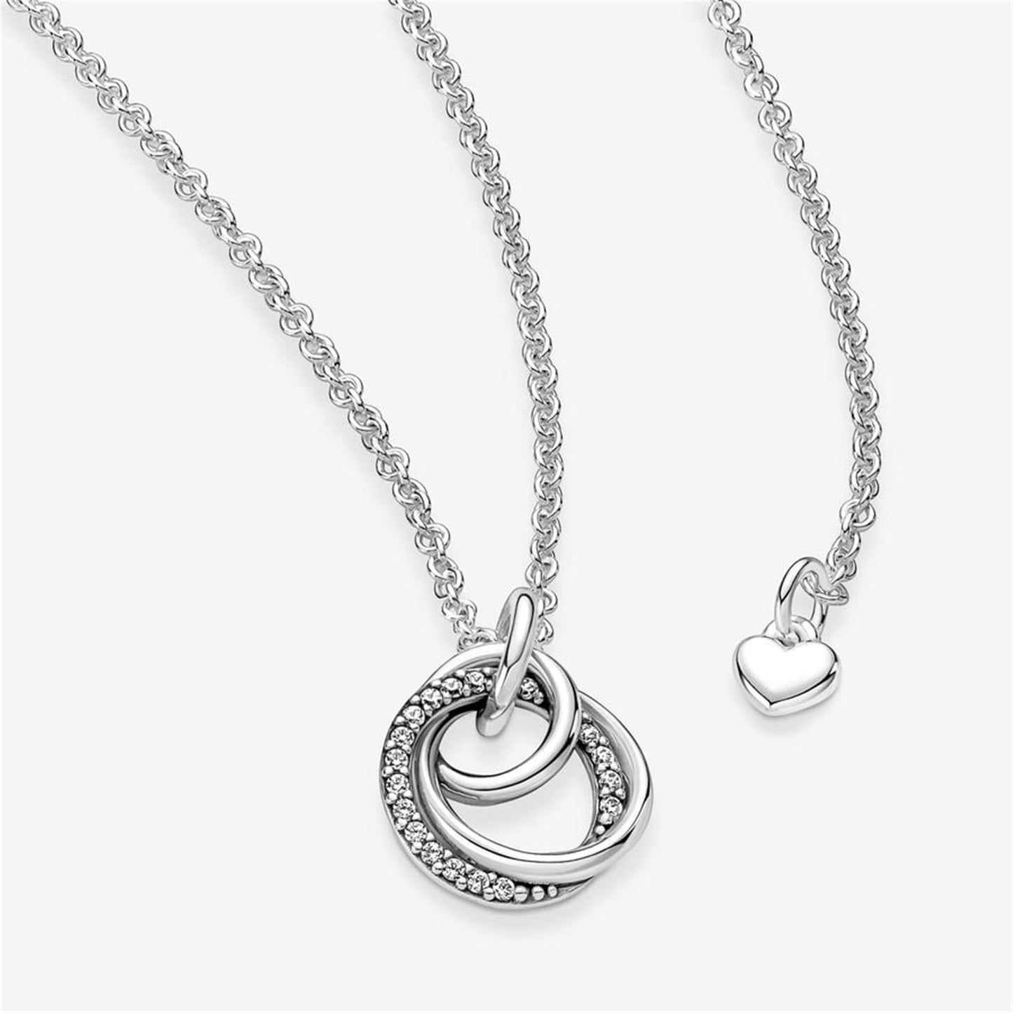 S925 Sterling Silver Family Always Encircled Pendant Necklace