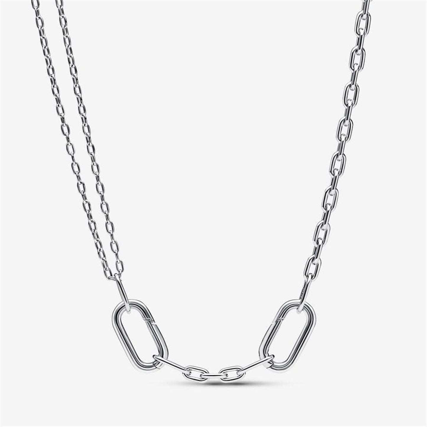 S925 Sterling Silver ME Double Link Chain Necklace