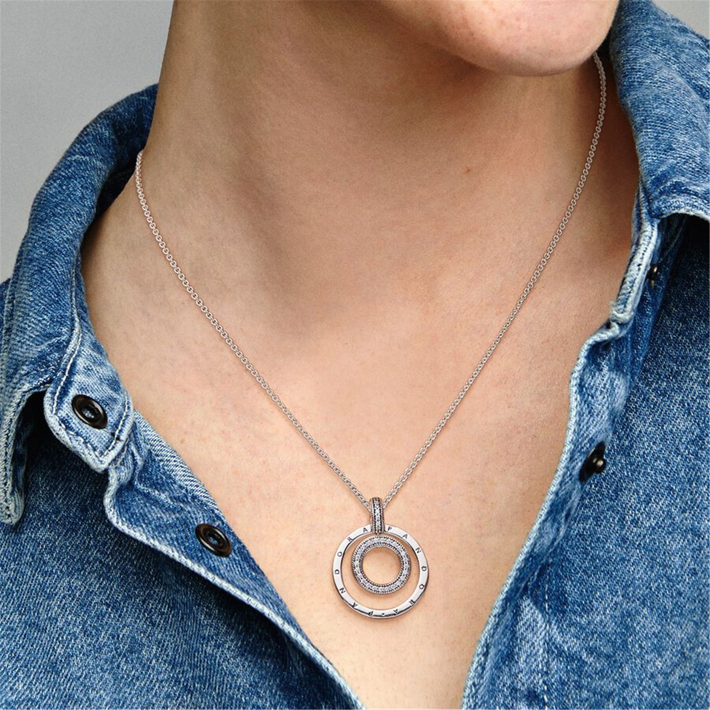 S925 Sterling Silver Signature Pavé & Beads Pendant & Necklace