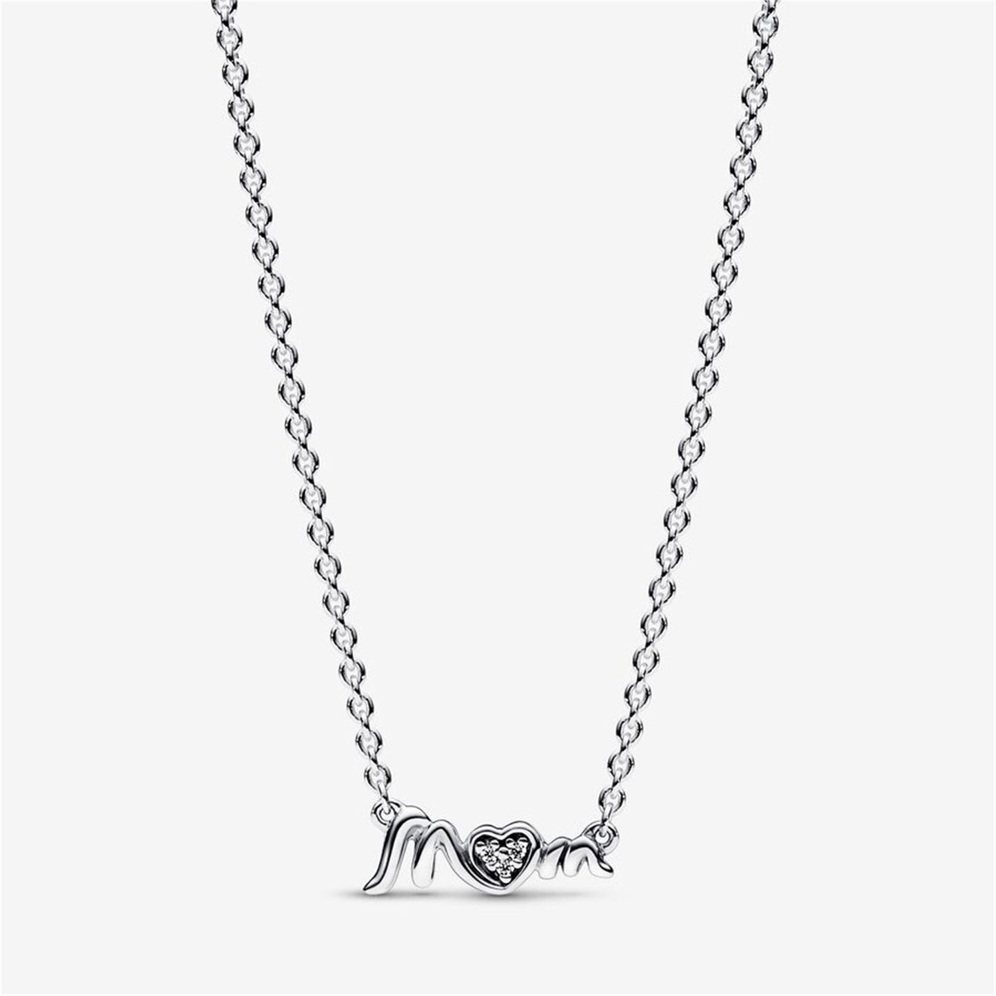 S925 Sterling Silver Mum Pavé Collier Necklace