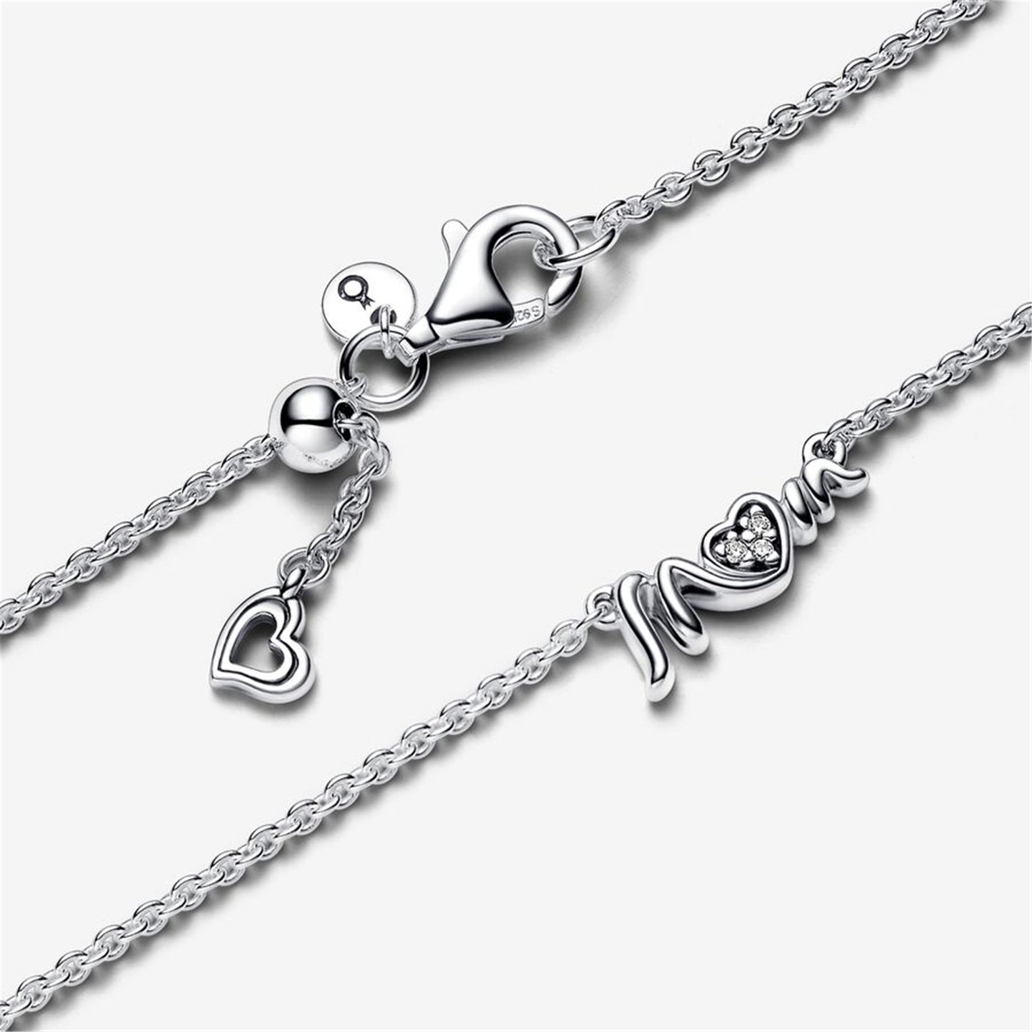 S925 Sterling Silver Mum Pavé Collier Necklace