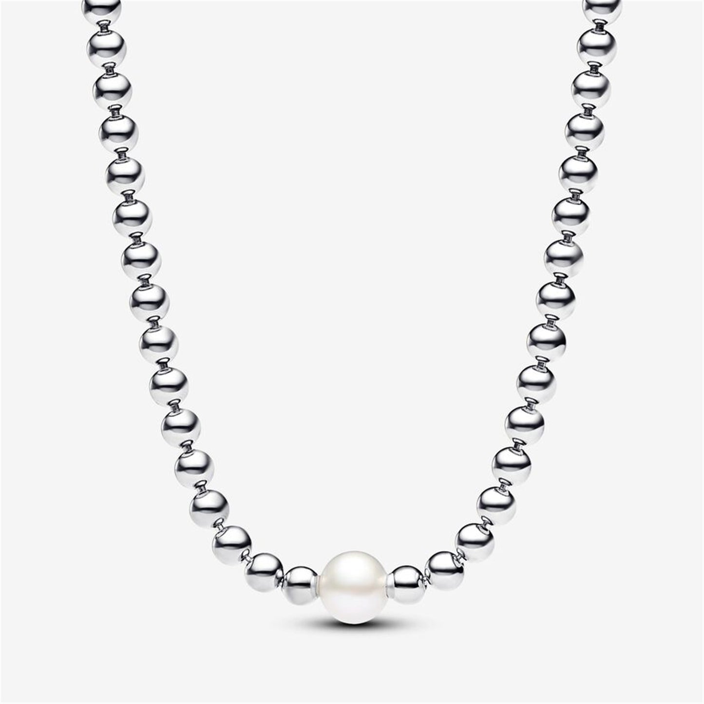 S925 Sterling Silver Treated Freshwater Cultured Pearl & Beads Collier Necklace