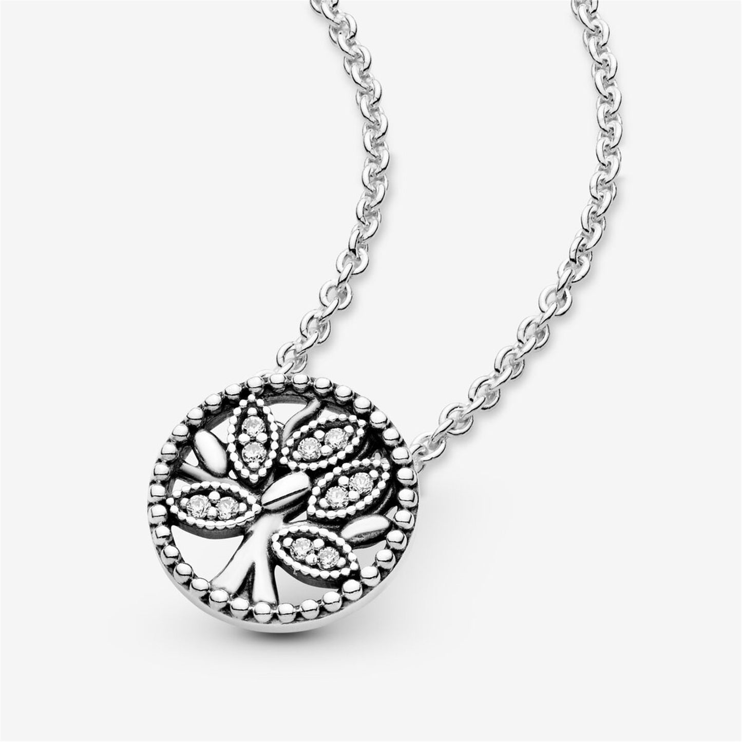 S925 Sterling Silver Sparkling Family Tree Necklace
