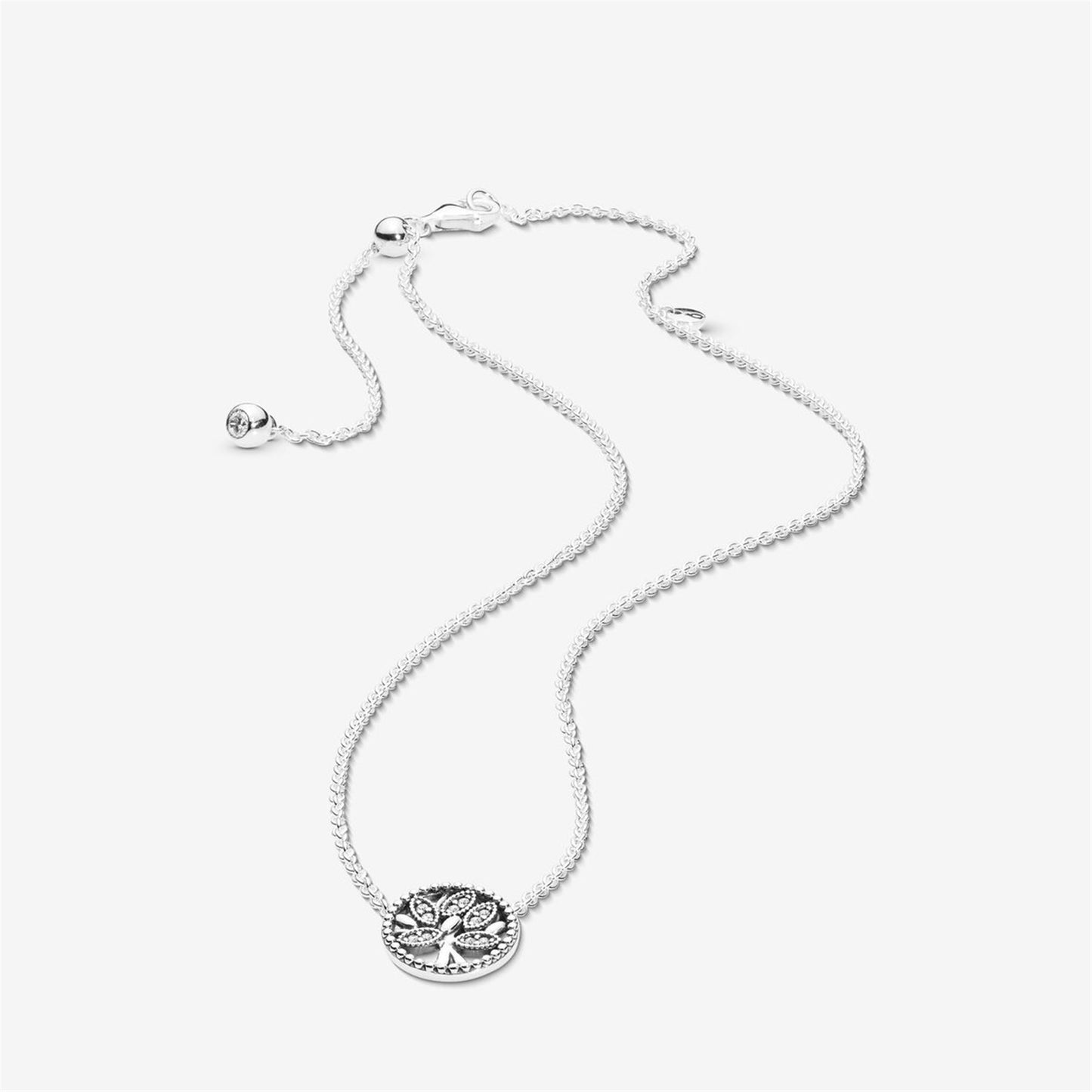 S925 Sterling Silver Sparkling Family Tree Necklace