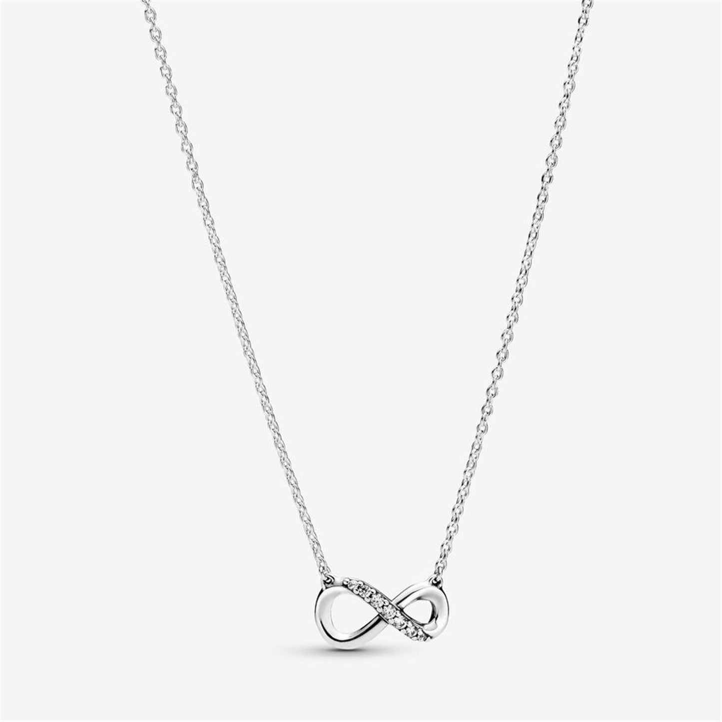 S925 Sterling Silver Sparkling Infinity Collier Necklace