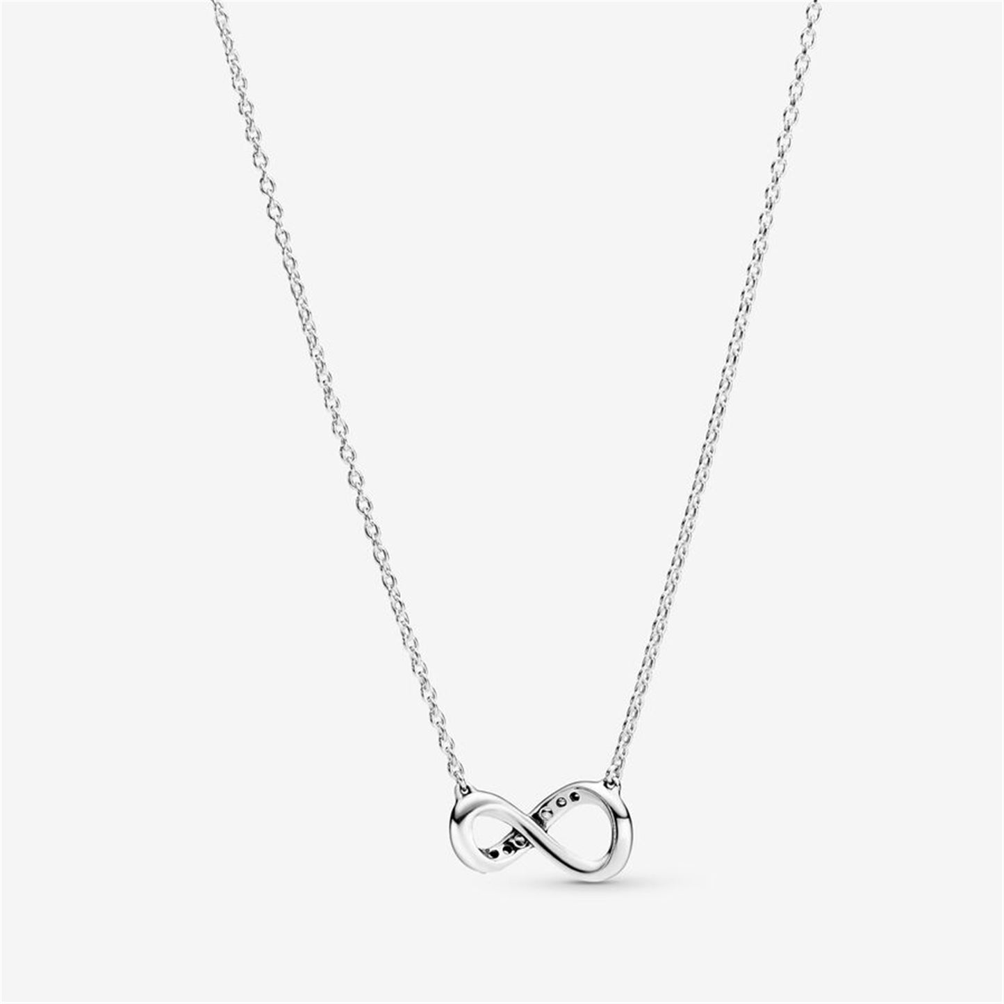 S925 Sterling Silver Sparkling Infinity Collier Necklace