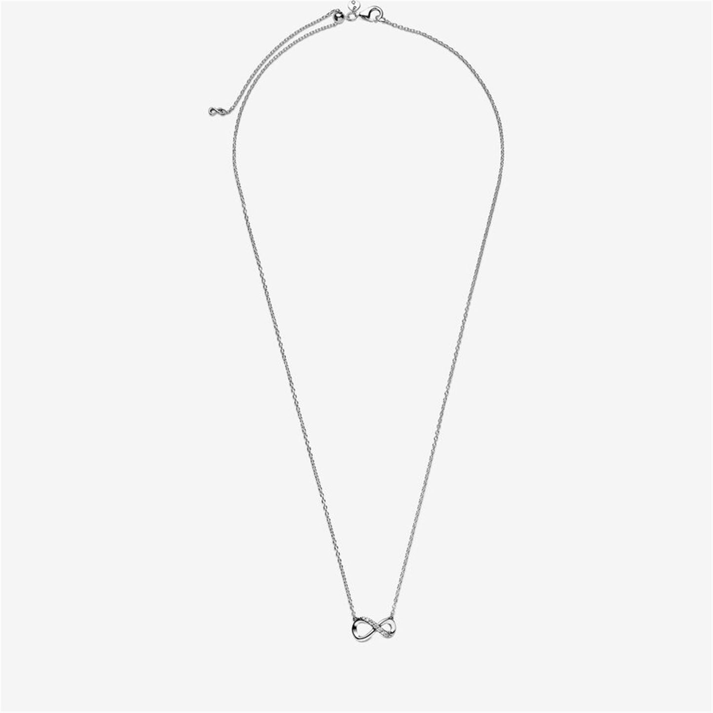 S925 Sterling Silver Sparkling Infinity Collier Necklace